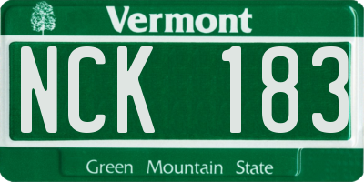VT license plate NCK183