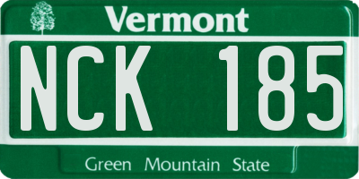 VT license plate NCK185