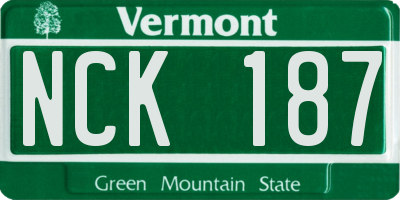 VT license plate NCK187