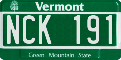 VT license plate NCK191