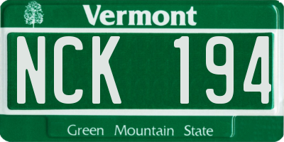 VT license plate NCK194