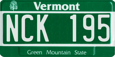 VT license plate NCK195