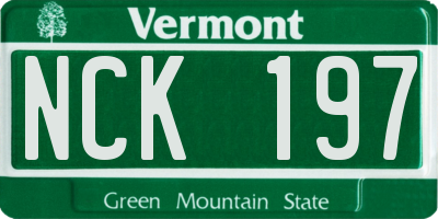 VT license plate NCK197