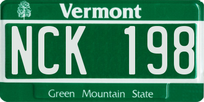 VT license plate NCK198