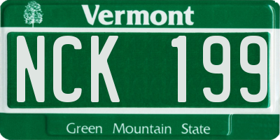 VT license plate NCK199