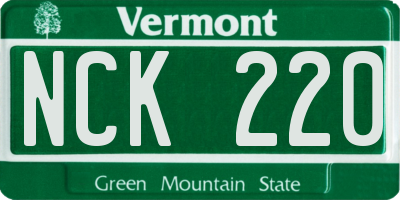 VT license plate NCK220