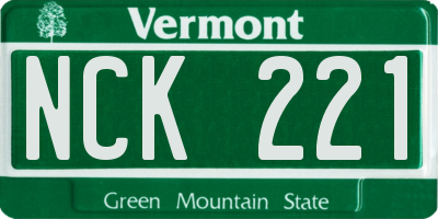 VT license plate NCK221