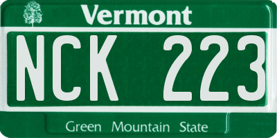 VT license plate NCK223
