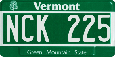 VT license plate NCK225