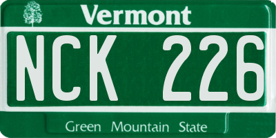 VT license plate NCK226