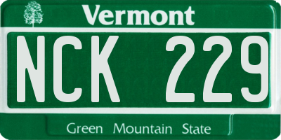 VT license plate NCK229