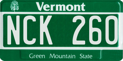 VT license plate NCK260