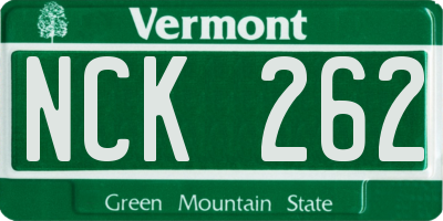 VT license plate NCK262