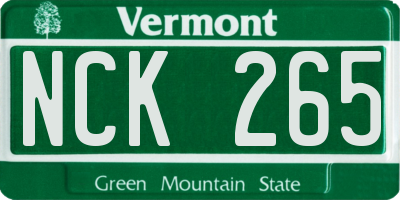 VT license plate NCK265