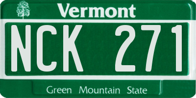 VT license plate NCK271