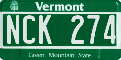 VT license plate NCK274