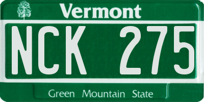 VT license plate NCK275