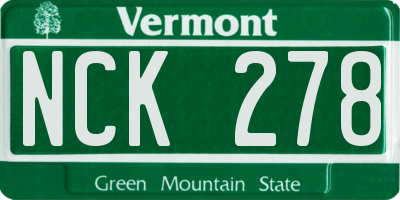 VT license plate NCK278