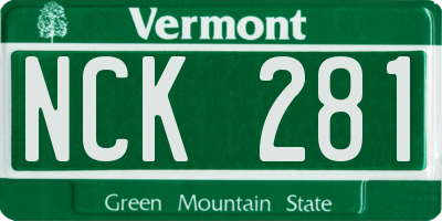 VT license plate NCK281
