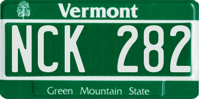 VT license plate NCK282