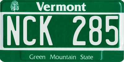 VT license plate NCK285