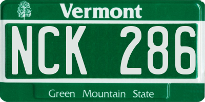 VT license plate NCK286