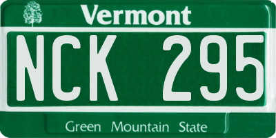 VT license plate NCK295