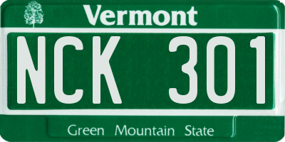VT license plate NCK301