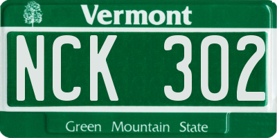 VT license plate NCK302