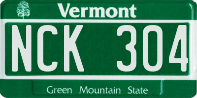 VT license plate NCK304