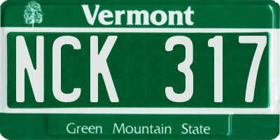 VT license plate NCK317