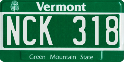 VT license plate NCK318