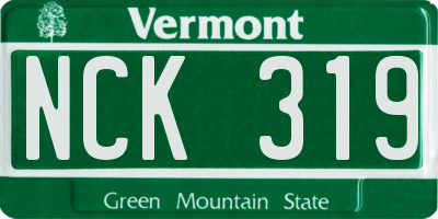 VT license plate NCK319