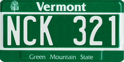 VT license plate NCK321