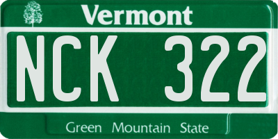 VT license plate NCK322