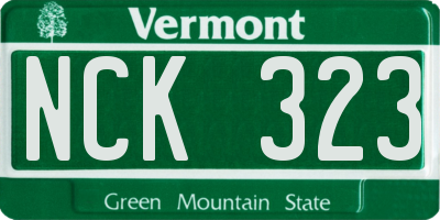 VT license plate NCK323