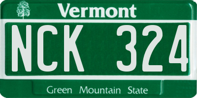 VT license plate NCK324