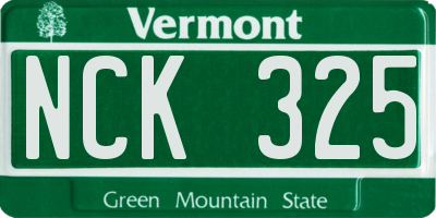 VT license plate NCK325