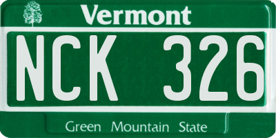 VT license plate NCK326