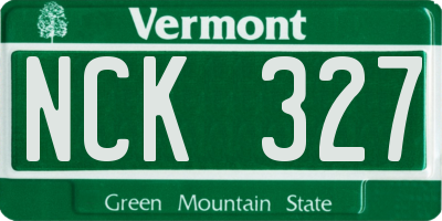 VT license plate NCK327
