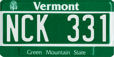 VT license plate NCK331