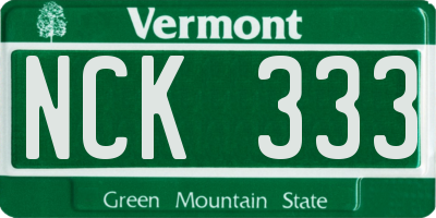 VT license plate NCK333