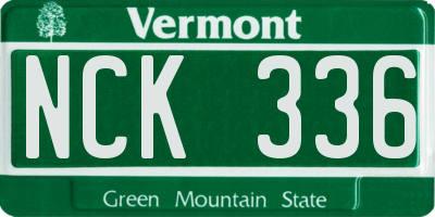 VT license plate NCK336