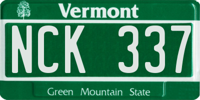 VT license plate NCK337