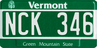 VT license plate NCK346