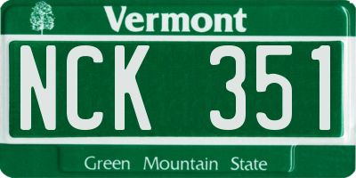 VT license plate NCK351