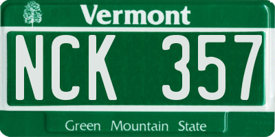 VT license plate NCK357