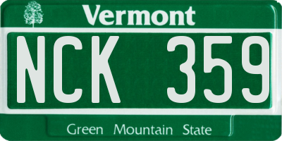 VT license plate NCK359