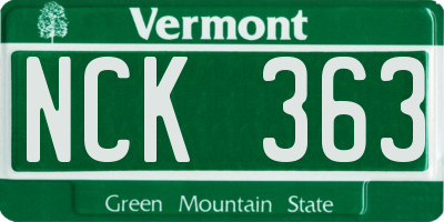 VT license plate NCK363