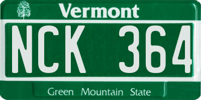 VT license plate NCK364